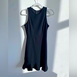 Black Fitted Ruffle Tank Dress - Small